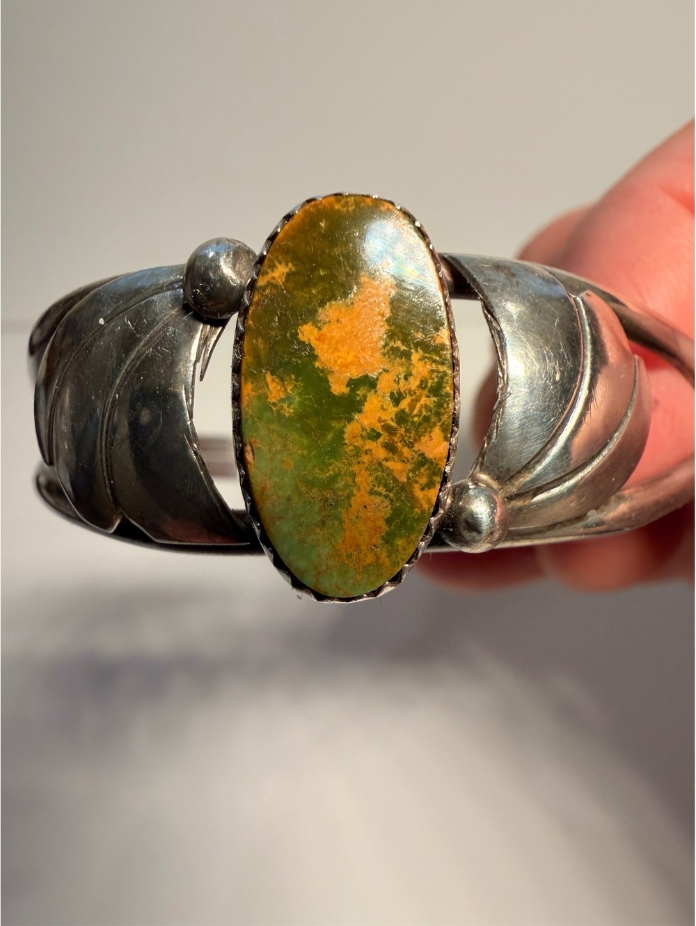Native American Navajo Turquoise Bracelet Signed Chee